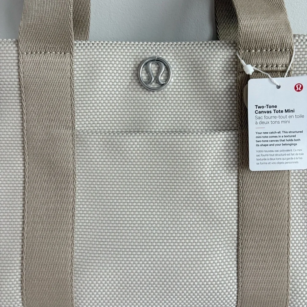 Lululemon Two Tone Mini Canvas Tote - Mojave Tan and Light Ivory - Picture 4 of 8